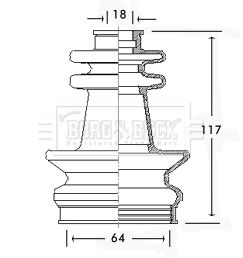 BORG & BECK gofruotoji membrana, kardaninis velenas BCB2597